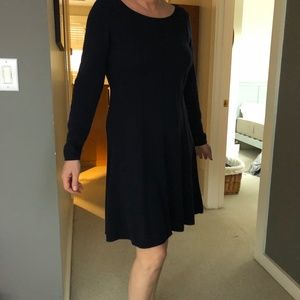 Etcetera Navy Blue Wool Blend Sweater Dress